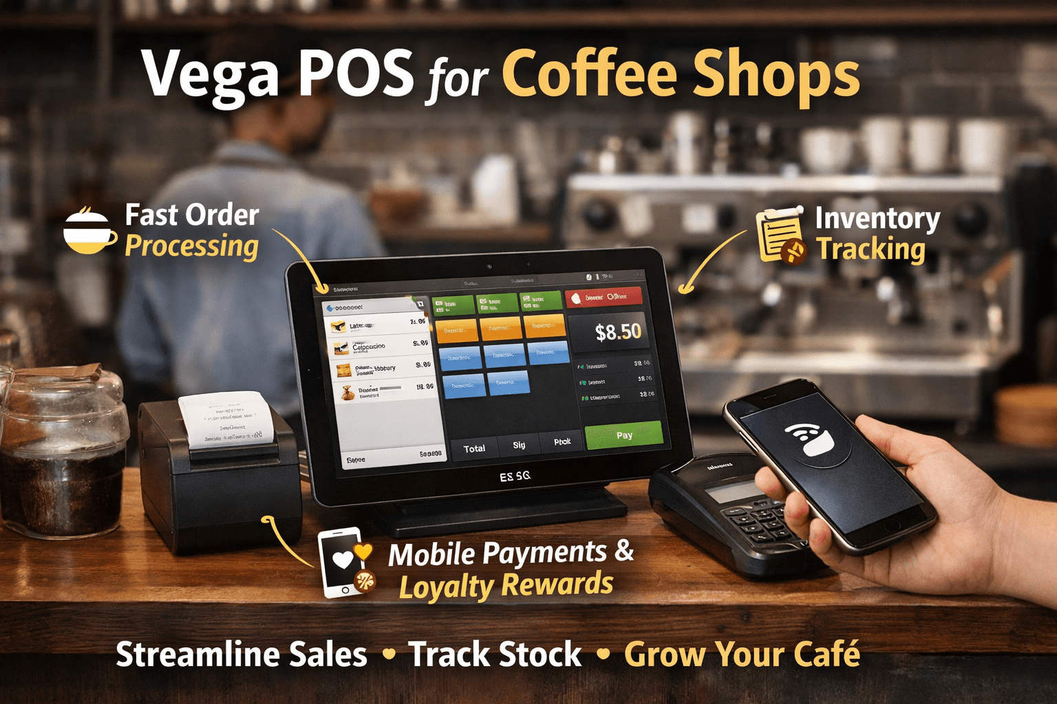 Vega POS for Coffee Shops | Streamline Orders & Boost Sales