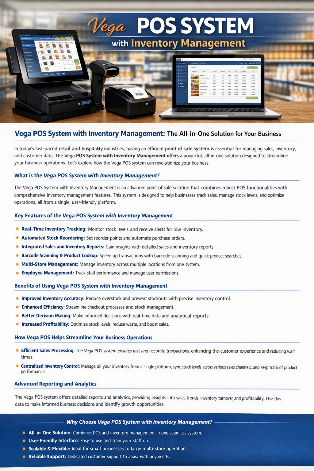 Vega POS System with Inventory Management | Streamline Your Business
