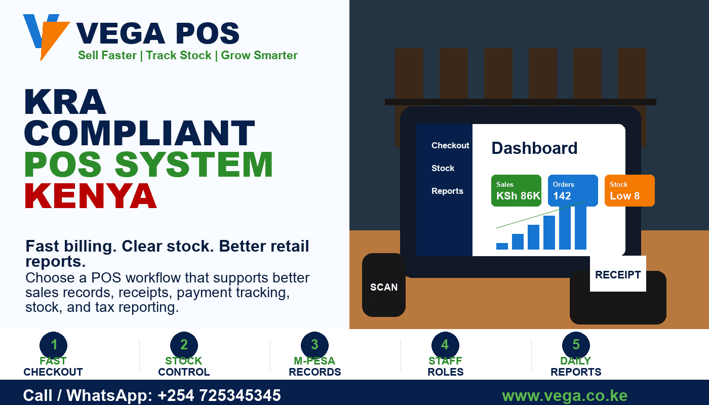 KRA Compliant POS System Kenya by Vega POS