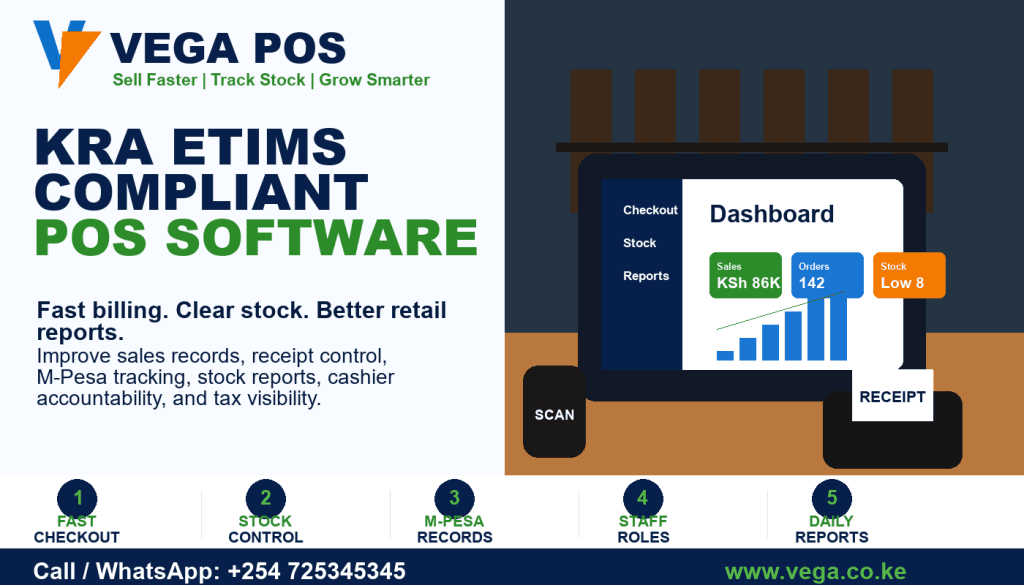 KRA eTIMS compliant POS software by Vega POS