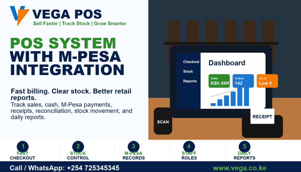 POS system with M-Pesa integration by Vega POS
