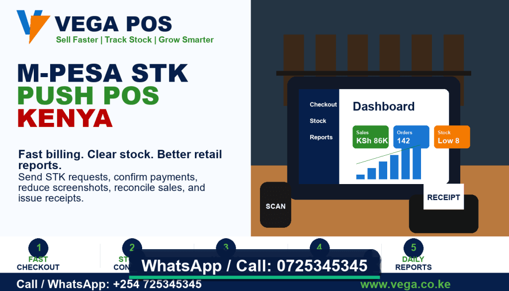 M-Pesa STK Push POS Kenya by Vega - Call 0725345345
