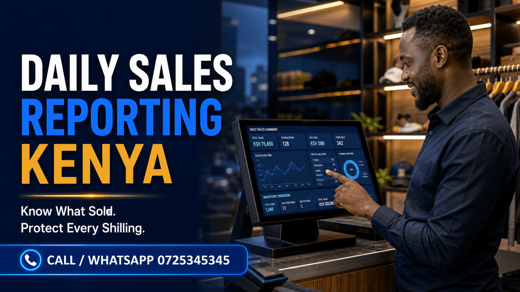daily sales reporting Kenya - Call or WhatsApp 0725345345