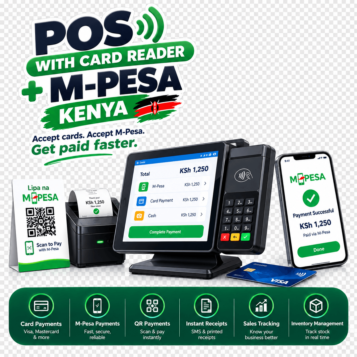 POS with card reader and M-Pesa Kenya