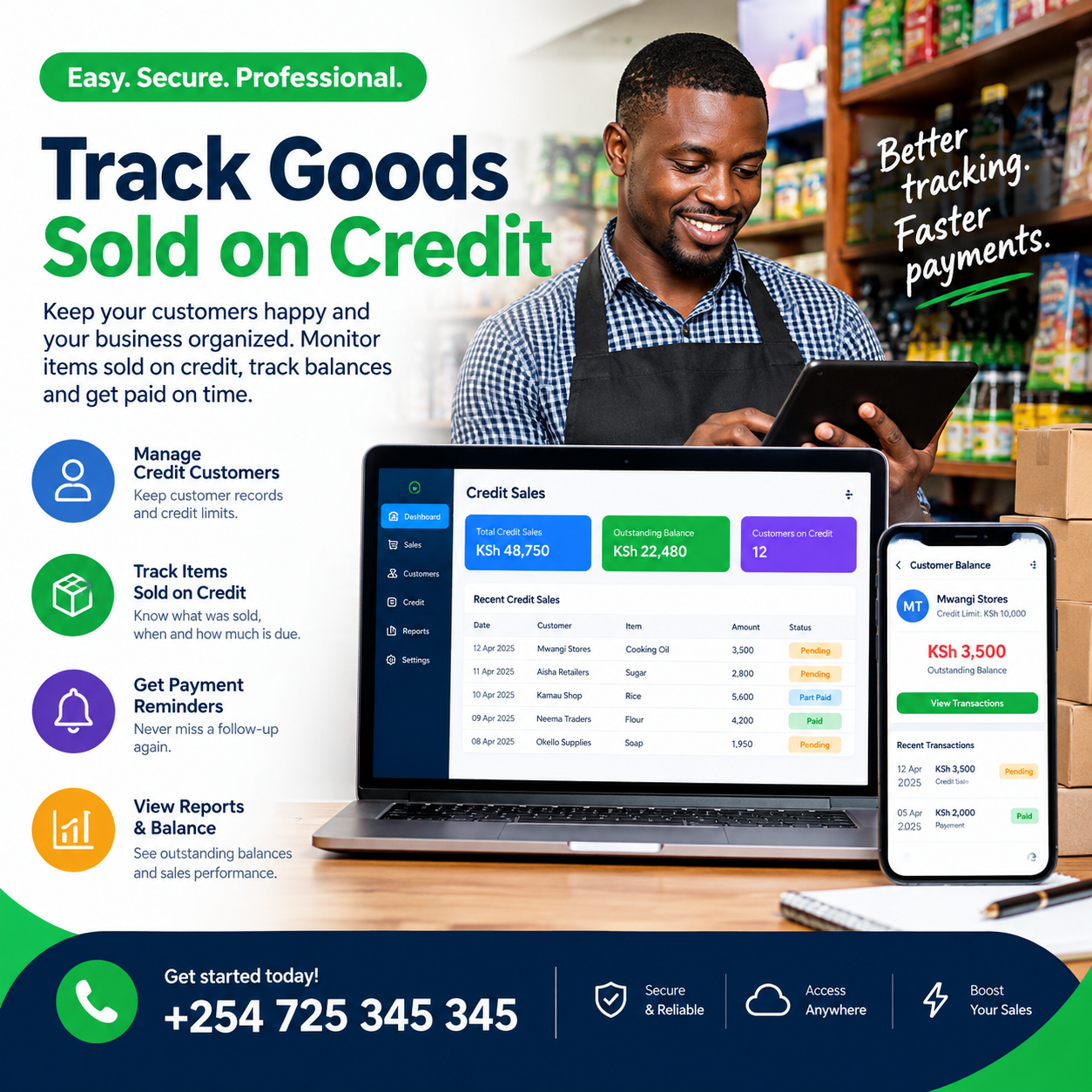 track goods sold on credit