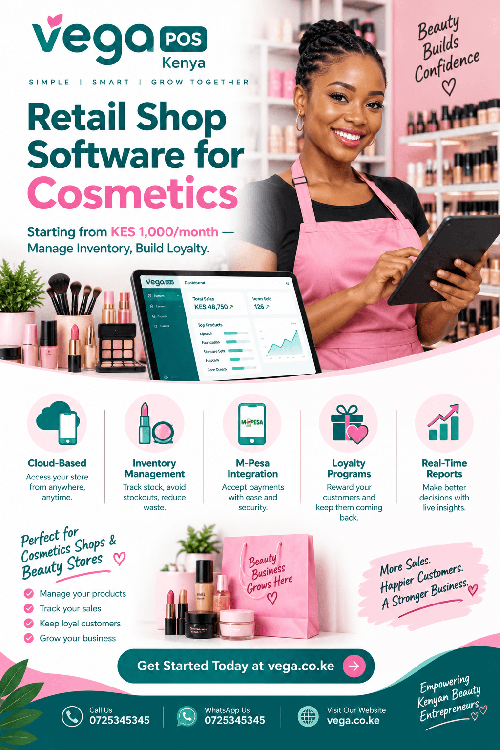 Retail shop software for cosmetics