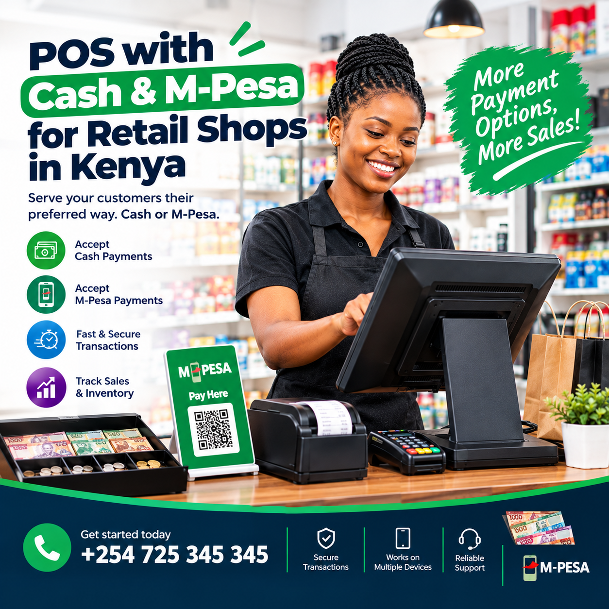 POS with cash and M-Pesa