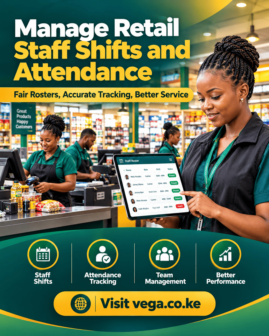 Best way to manage retail staff shifts and attendance
