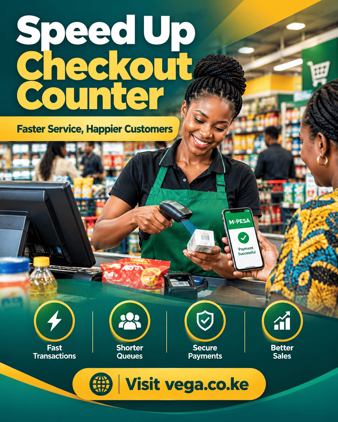 Speed up checkout counter in retail shops