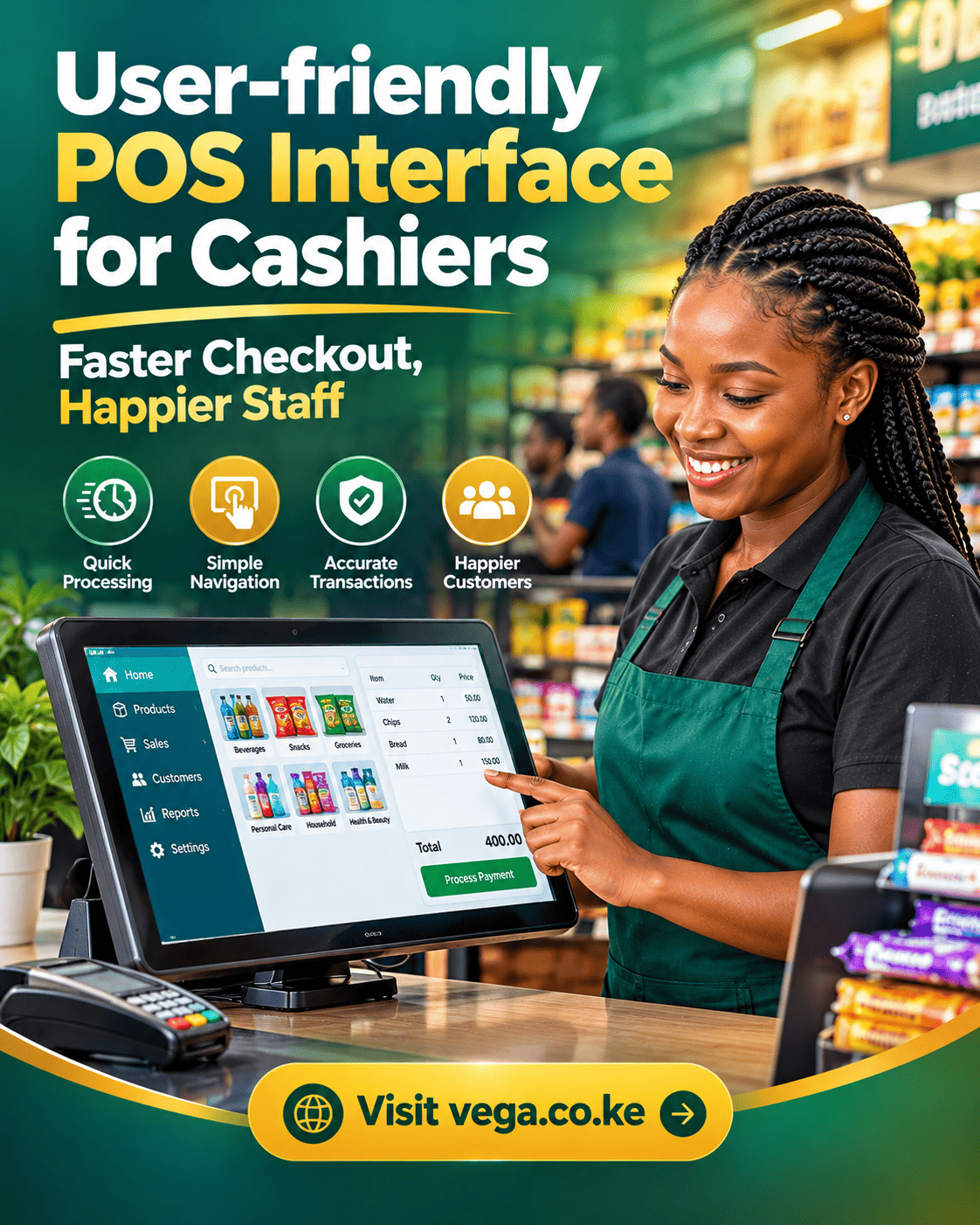 User-friendly POS interface for cashiers