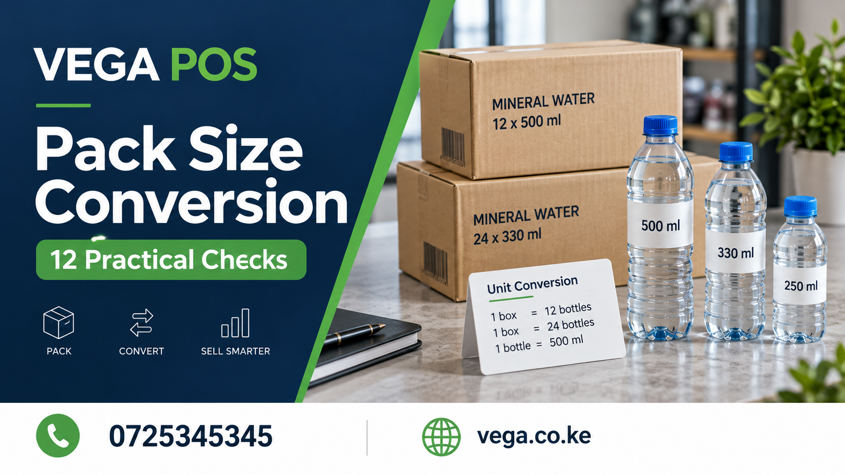 Pack Size Conversion illustration — call 0725345345