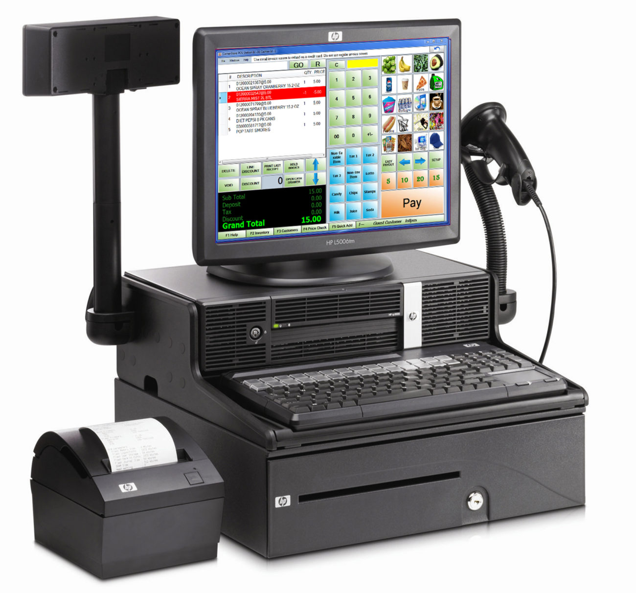 Vega POS hardware setup at counter